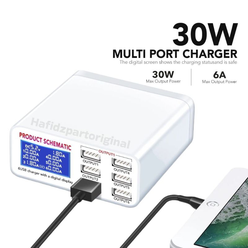 USB Adaptor Smart Charger Sunshine SS-304D / Mechanic iCharger 6M QC 3.0  6 Port USB / RELIFE RL-304