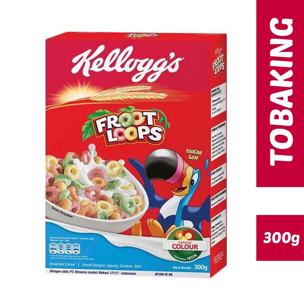 

✨Terbaru✨ Kelloggs FROOT LOOPS Cereal 300 gram Sereal Ring Buah Fruit Loop Kelog Kellogg's !!!