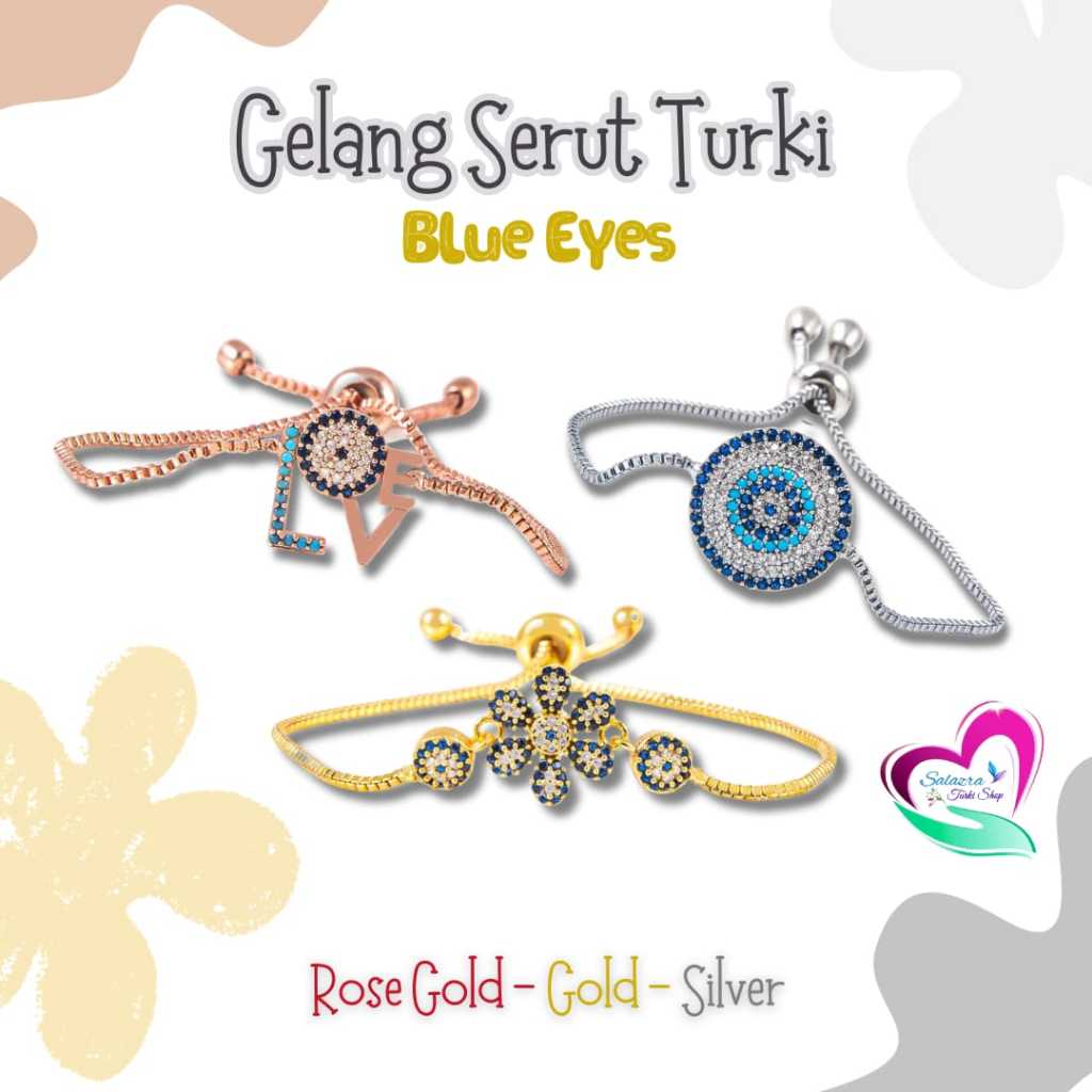 Gelang Serut Blue Eyes | Gelang Serut Motif Turki