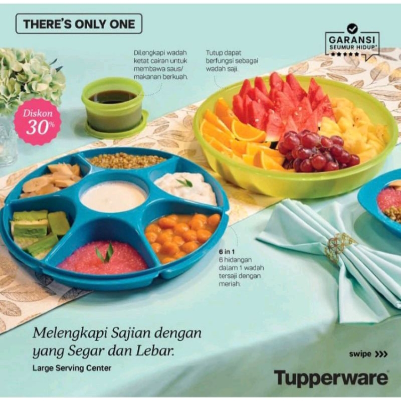 Tupperware tupperware serving center - Besar Large Serving Center - Tosca