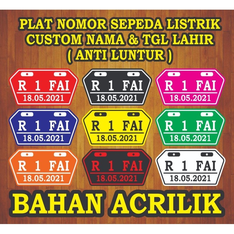 PLAT NOMOR SEPEDA LISTRIK