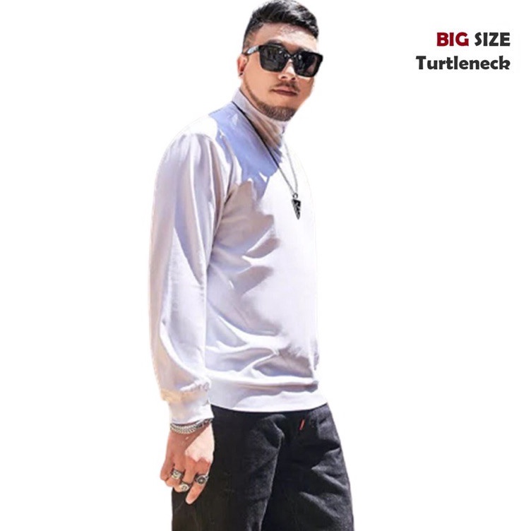 TURTLENECK PRIA / COWOK TANGAN PANJANG BAJU KAOS LEHER TINGGI POLOS LENGAN PANJANG SIZE XL & XXL COD