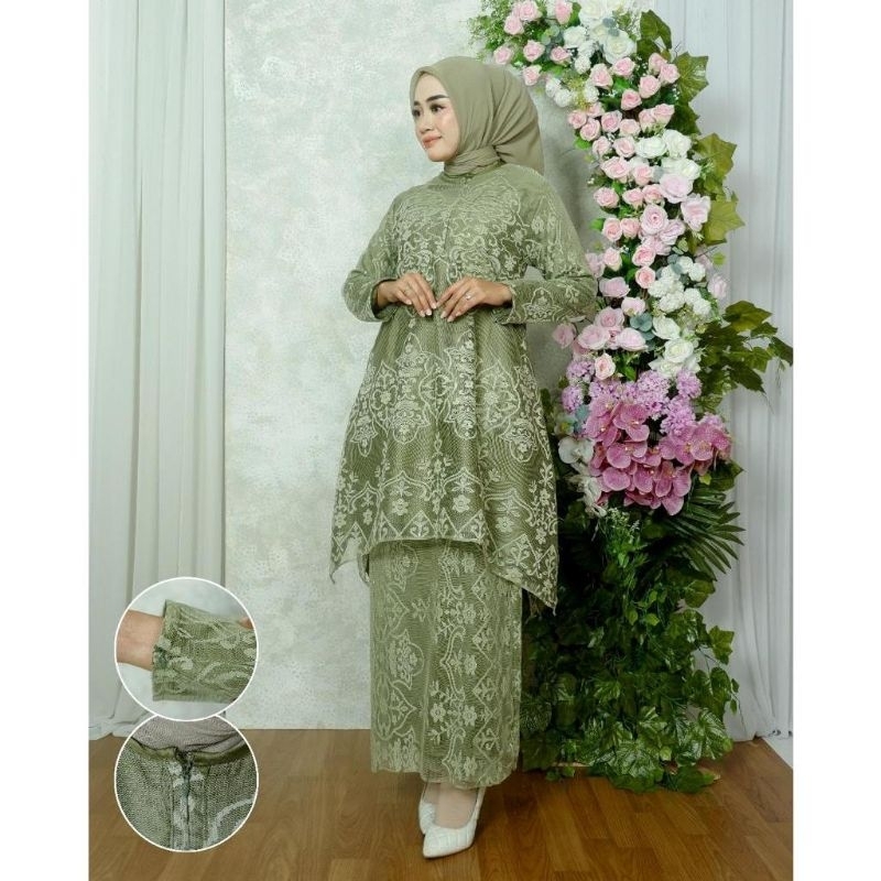 SETELAN TUNIK MELAYU NUR AZIZAH~SETELAN TUNIK MELAYU PADANG MIX SONGKET LILIT ~SET TUNIK BROKAT BUSU