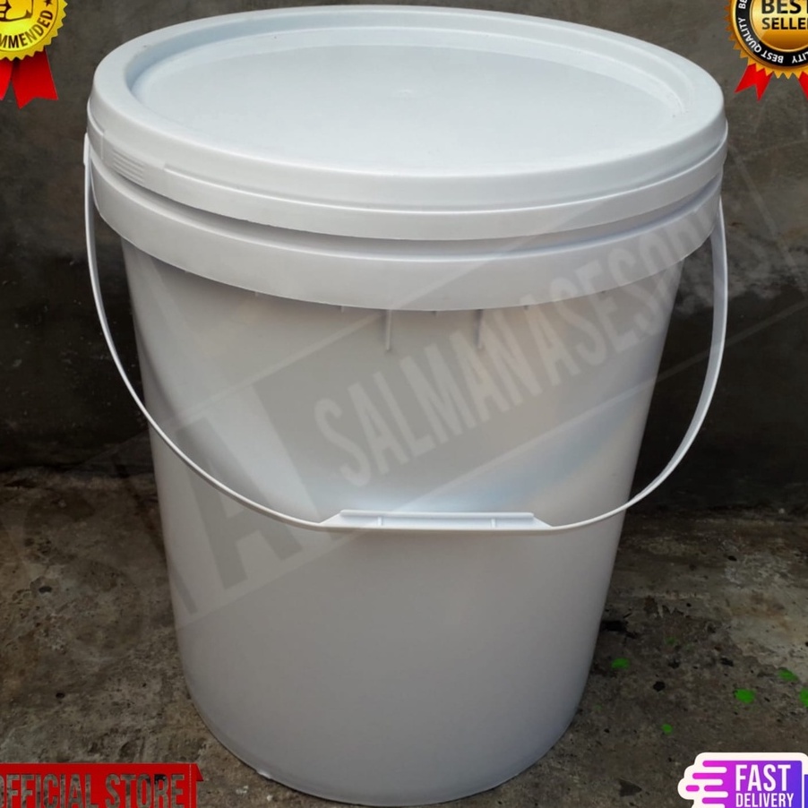 Kualitas Dijamin Ember Plastik Putih Polos 20 Liter / 25 Kg.