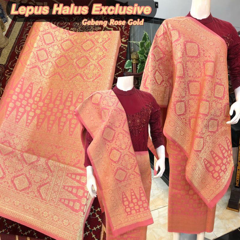 Songket Lepus Exclusive Gebeng  Warna ORI Rose Gold /songket tenun asli palembang /ilham songket pal