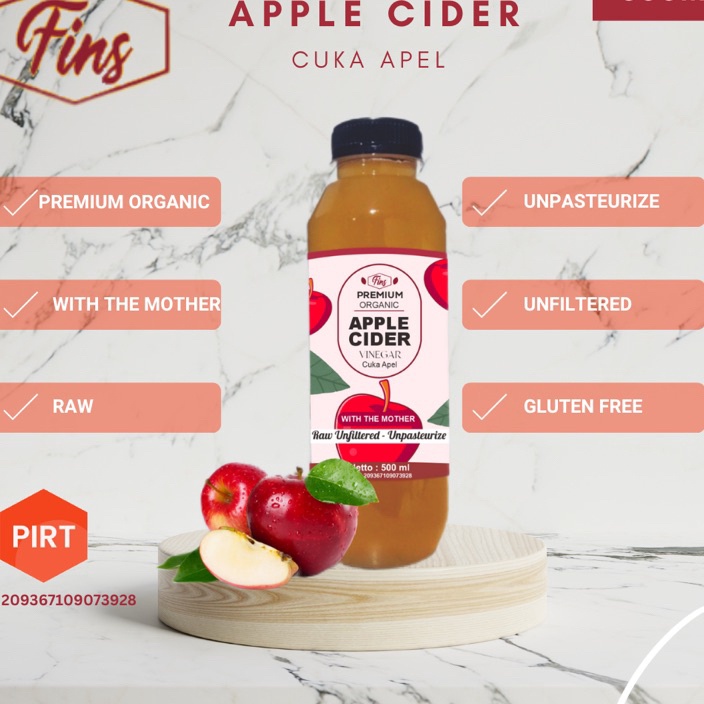 

JSXY1276 GROSIR Cuka Apel 500ml Apple Cider Vinegar Premium Cuka Apel Organik With The Mother Untuk Diet