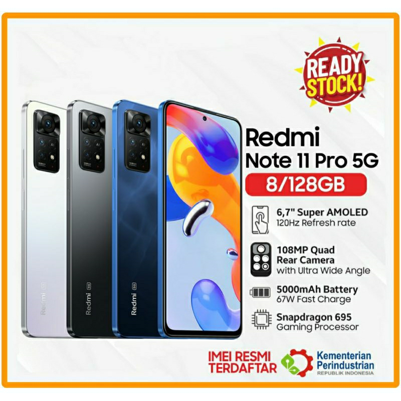 REDMI NOTE 11 PRO | NOTE 11 PRO 5G (8/128GB) NEW GARANSI RESMI
