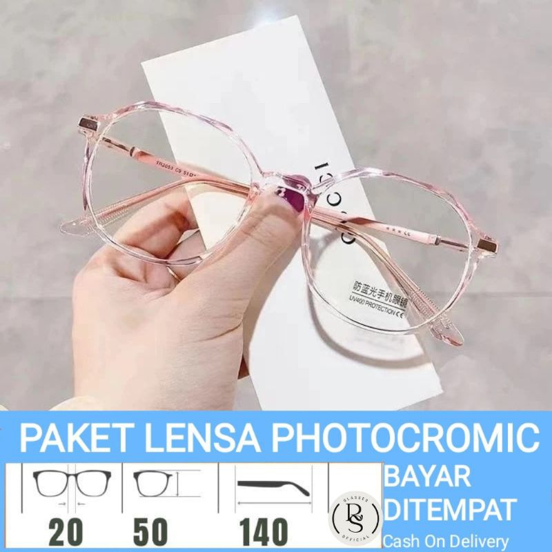 FRAME KACAMATA TR2053 KACAMATA PHOTOCROMIC ANTIRADIASI BLUERAY WANITA