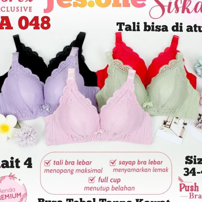 PROMO Sorex CA 048 Bra BH Push Up Busa Tebal Tanpa Kawat Kait 4.
