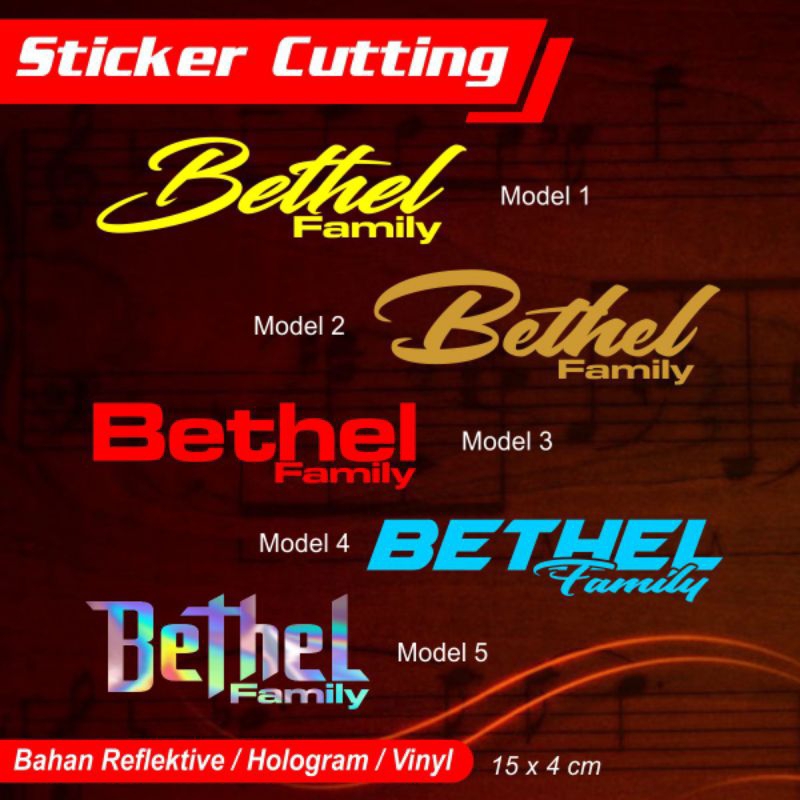 

STICKER CUTTING BETHEL FAMILY STIKER ROHANI CUTTING