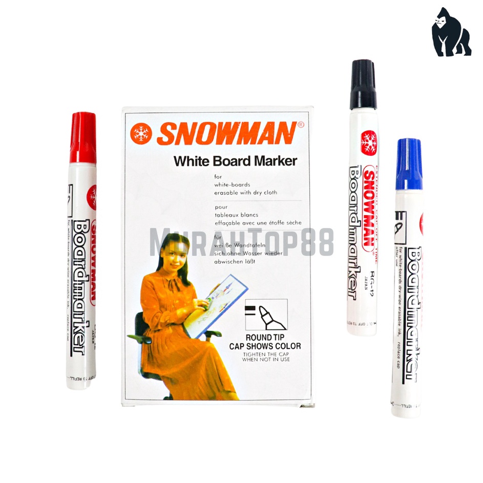

Ready Stok Snowman Whiteboard Marker BG-12 / Spidol Papan Tulis Bisa Hapus Hitam Merah Biru / 100% Original [PER PCS]