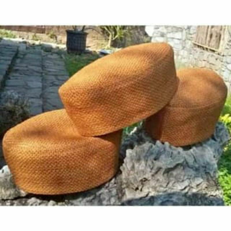 Peci Songkok Kopiah Karung Goni Coklat Hitam Natural Hijau COD
