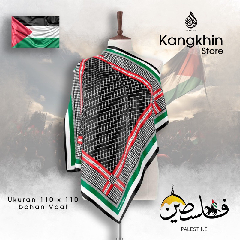 Hijab Palestina Viral Hijab Segiempat Palestina Voal || Hijab Voal Palestina Segiempat