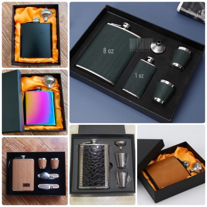 Botol Wine Whisky Hip Flask Set Stainless Steel