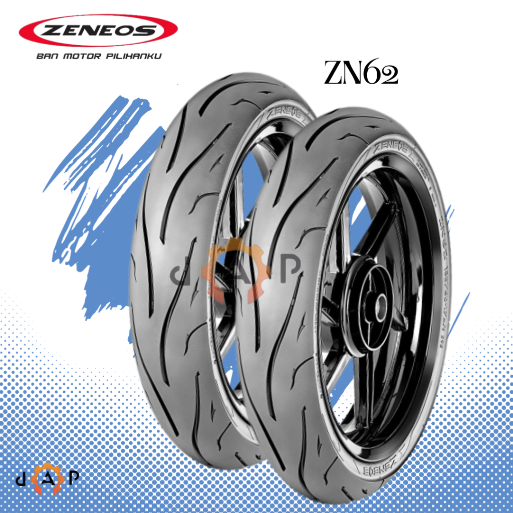 PAKET BAN MOTOR RING 17 ZENEOS ZN62 90/80-17 & 130/60-17 TUBELESS BAN MOTOR VIXION, BYSON, VERZA
