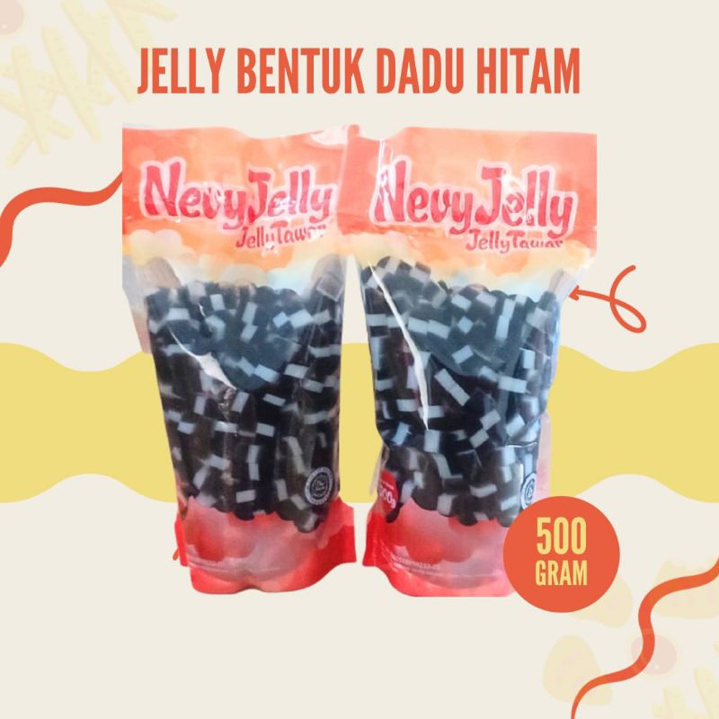 

topping jelly bentuk dadu hitam putih