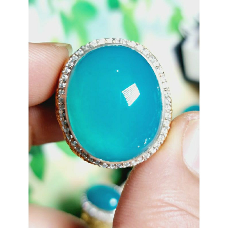Natural Bacan Doko Crystal Super High Quality Ring Perak