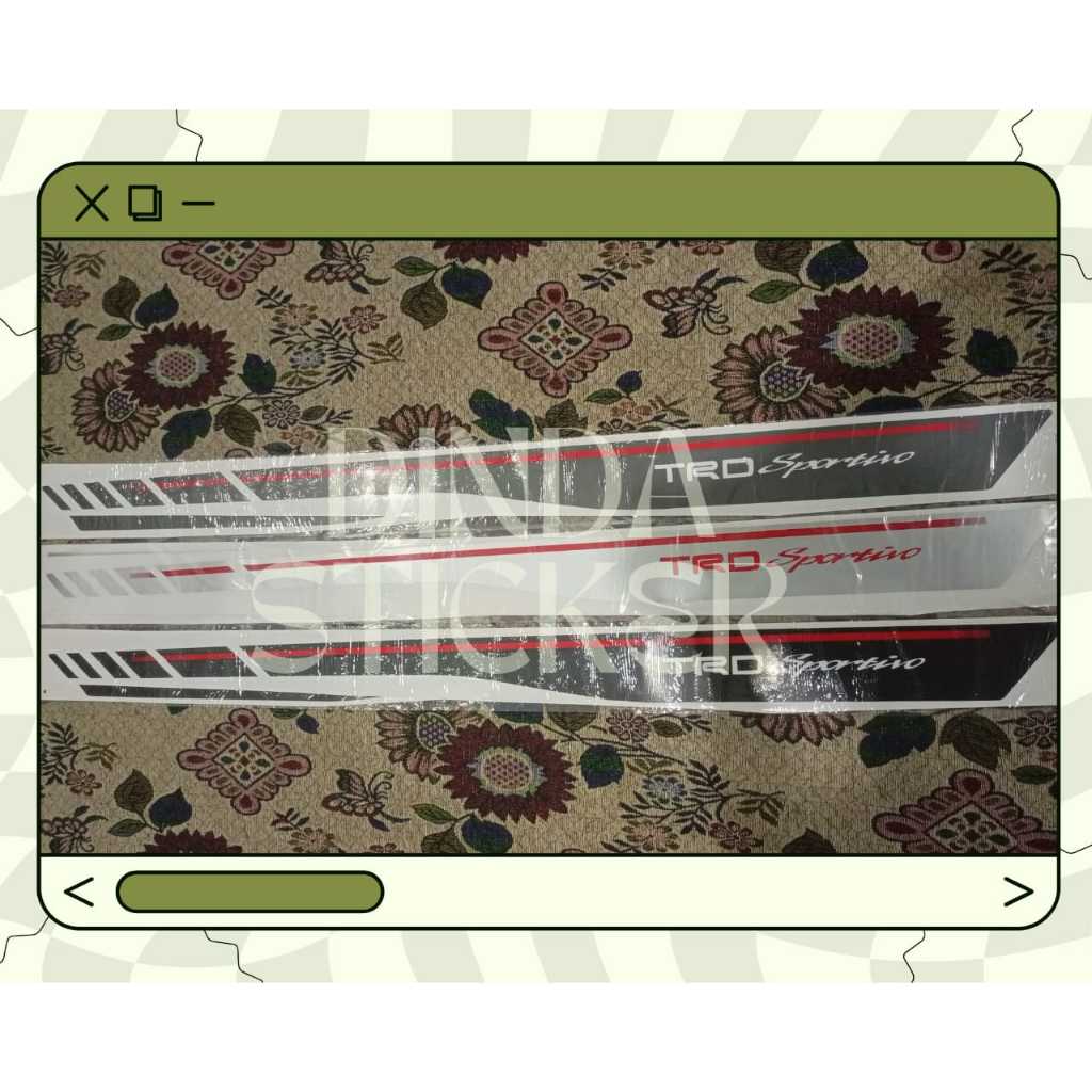 Stiker TRD Sportivo Sticker mobil Toyota Fortuner VRZ 2021 Stiker Lis body samping