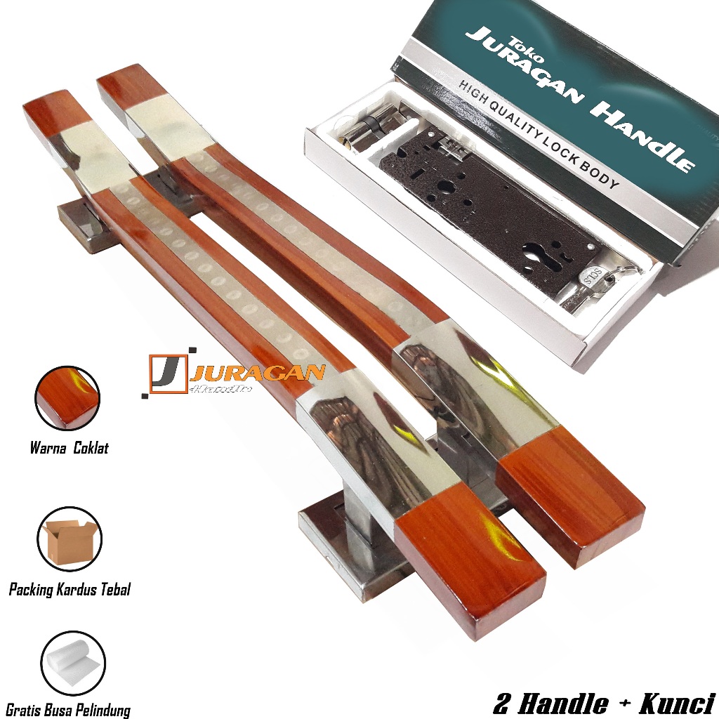 Gagang Pintu 2 Minimalis 45 cm dan Kunci Pintu Besar Pull Handle Pintu Stainless