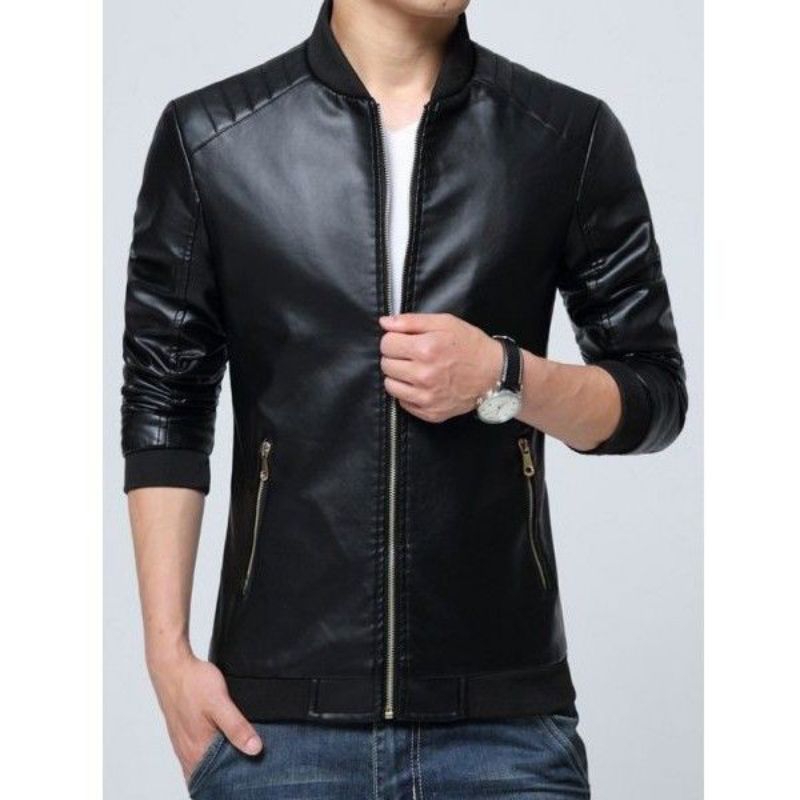 MEX21 Jaket Kulit Pria Premium/Jaket Kulit Pria Import/Jacket Motor Pria Semi Kulit Kekinian