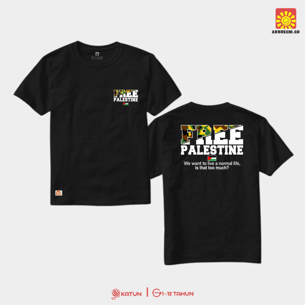Kaos Anak Palestina Baju Palestina Anak Laki Laki Perempuan Kaos Dukung Palestina