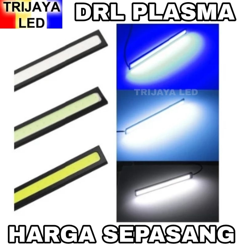 SEPASANG Lampu LED DRL Plasma COB 2 MATA 17 Cm Motor Mobil High Quality 17Cm Universal Senja Sein Se