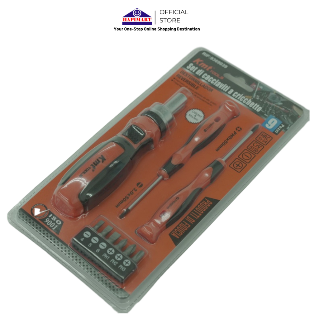 KMT STYLE Set Obeng Plus Minus Obeng Gagang Karet Panjang / Pendek Magnet (+)(-) / Rubber Handle Scr