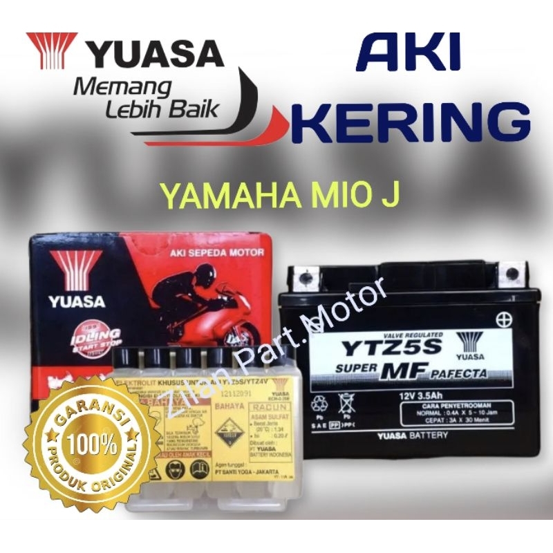 Aki kering yuasa for yamaha MIO J. 100% original type ytz5s