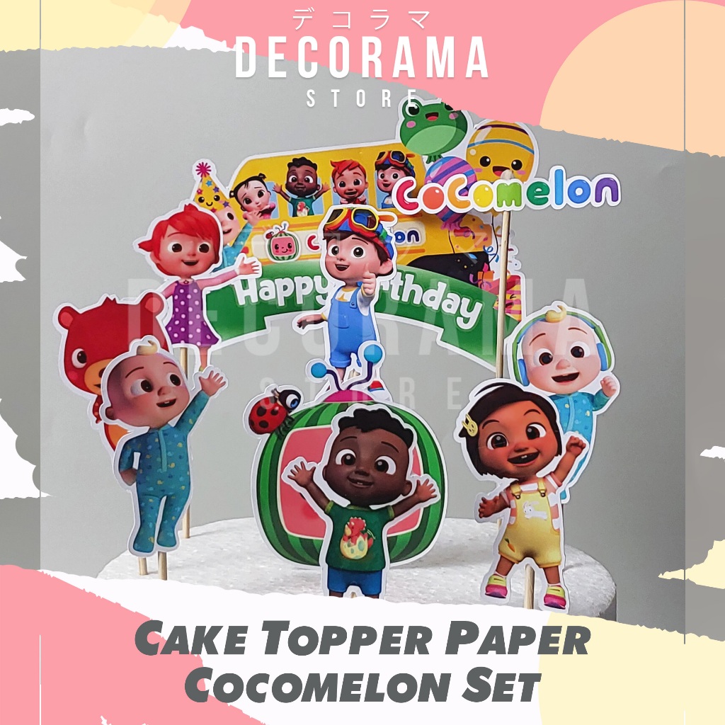 Cake Topper Cocomelon Set DEKORASI KUE ULTAH ANAK MURAH
