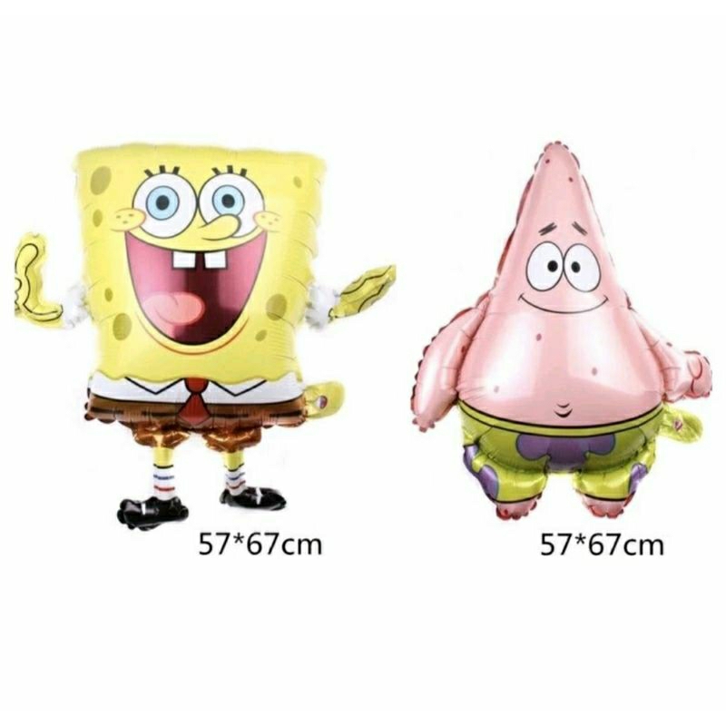 Balon foil karakter kartun spongebob squarepants patrick jumbo besar kotak perlengkapan dekorasi ula