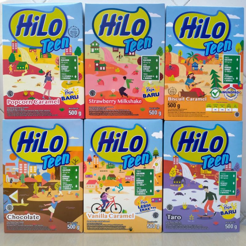 

12.12 Fasion sale Hilo Teen Chocolate/Vanilla Caramel/Taro/Popcorn Caramel/Strawberry Milkshake/Biscuit Caramel gas !!