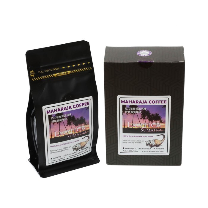 

Wild Kopi Luwak Robusta Exotica Sumatra 120g gift box 100% murni