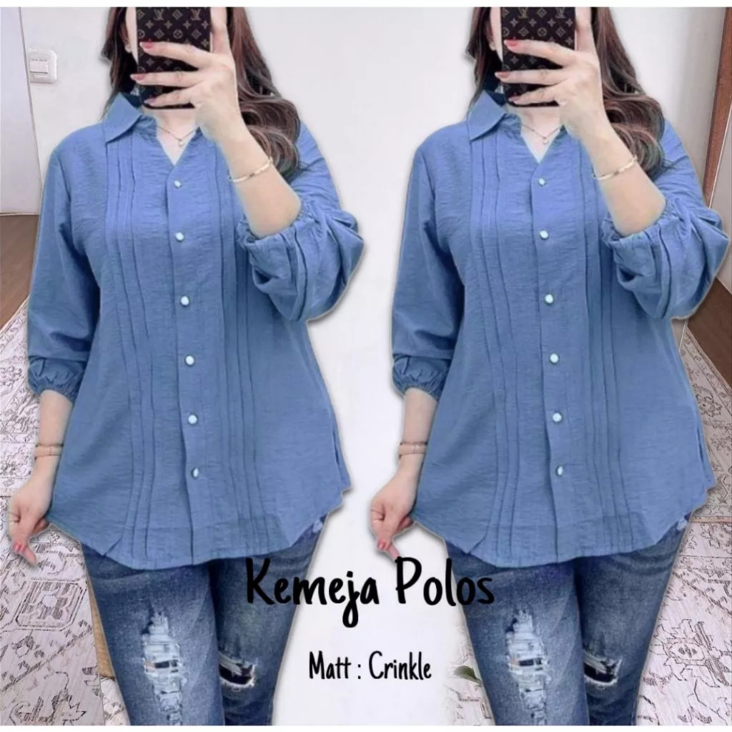Baju Atasan Wanita Terbaru Crinkle Airflow Kemeja Opnaisel By As3