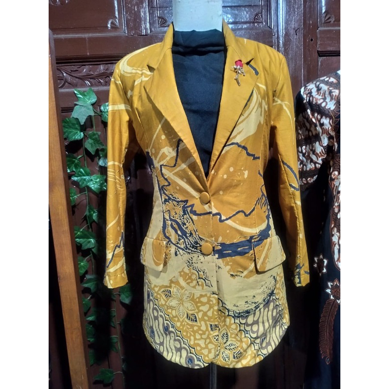 blazer batik cewek full furing katun premium