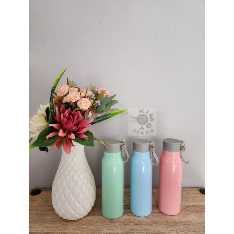 Botol Kaca Go Green Warna Pastel Botol Souvenir 400ML