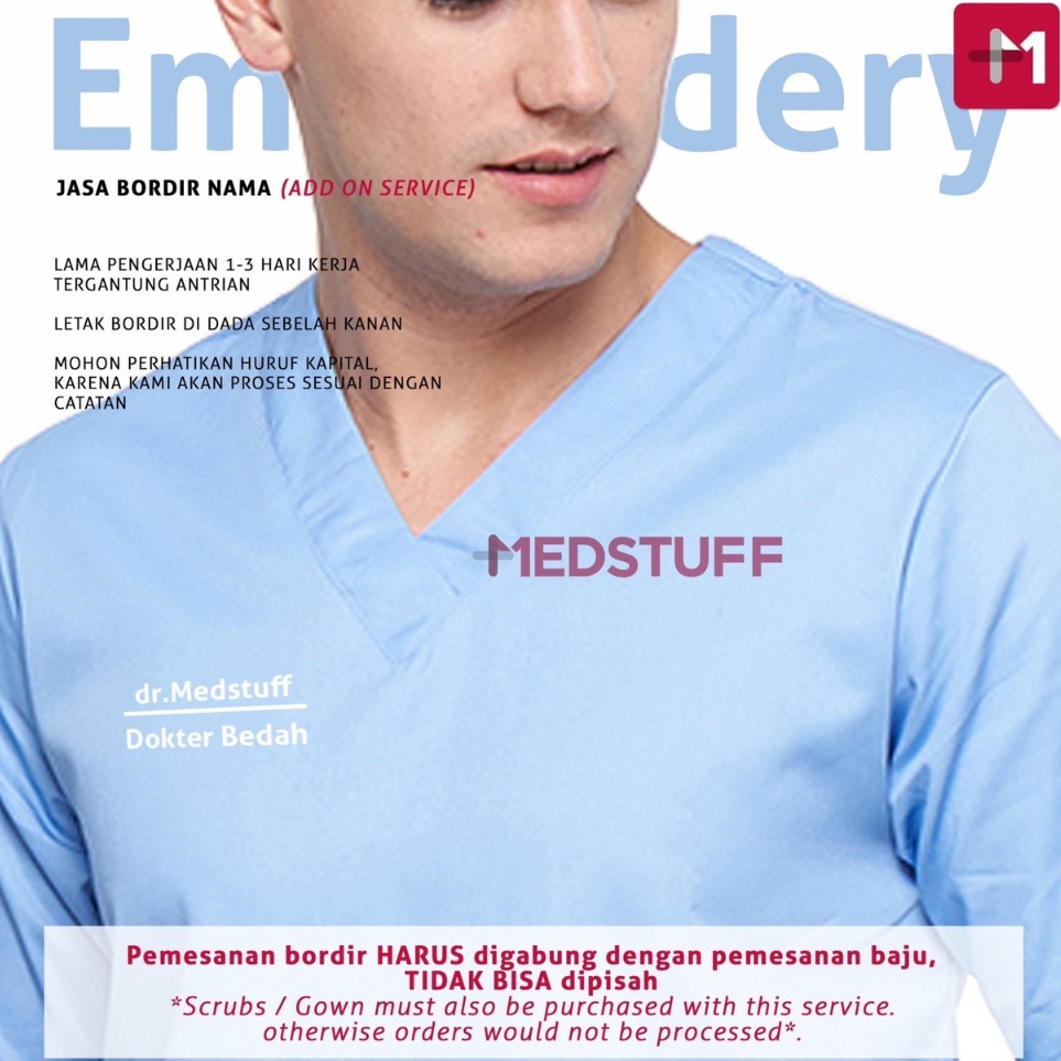 Bordir Baju OK Bordir Nama Scrubs Baju Jaga Jas Dokter Jas Lab Baju Dokter Perawat