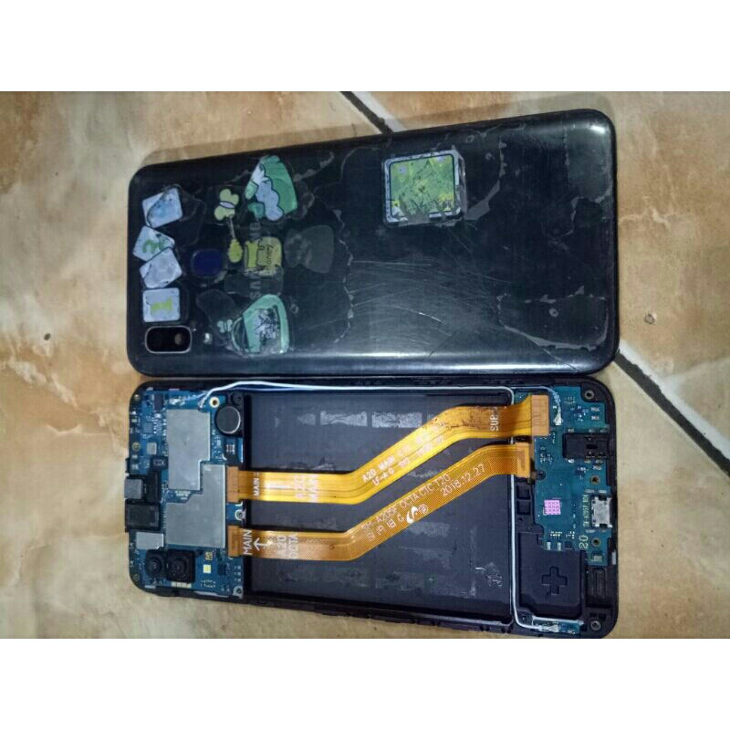 mesin hp samsung A20 a205f minus konektor bot bawah
