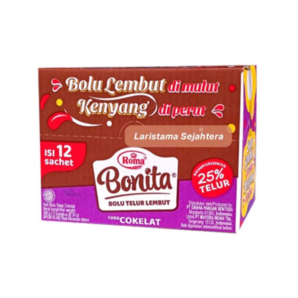 

DEB Roma Bonita Bolu Telur Lembut 12 Sachet @ 30 g Mayora