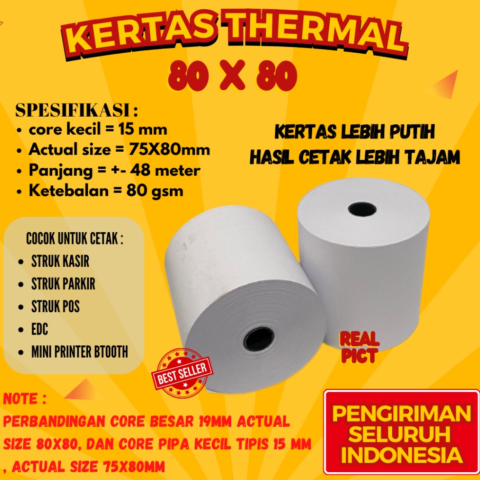

7.7 Promo >> KERTAS THERMAL 80X80 MM / KERTAS STRUK KASIR