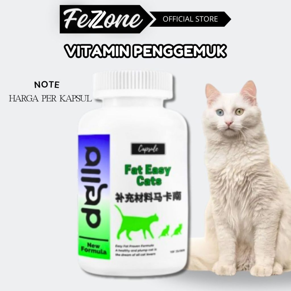 Vitamin Penggemuk Kucing Nafsu Makan Sehat Gembul DELLO Kucing ECER PER CAPSUL FEZONE