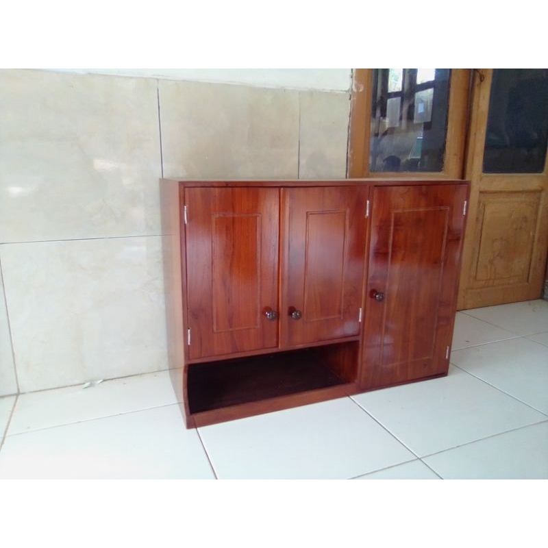rak dapur kayu jati kitchen set
