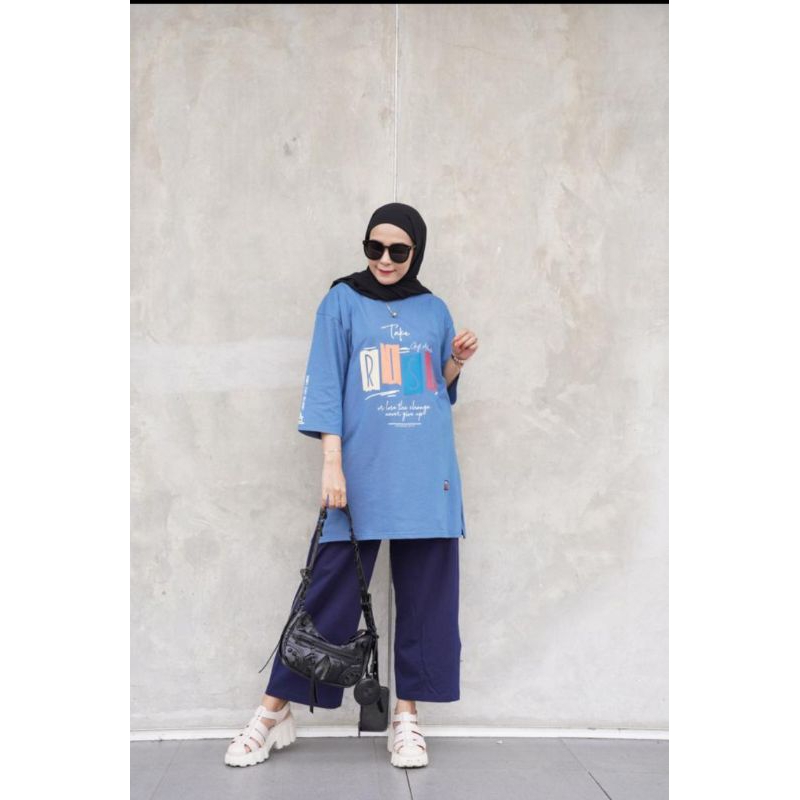 Setelan oversize combad by gyl original Setelan tunik kaos wanita oversize