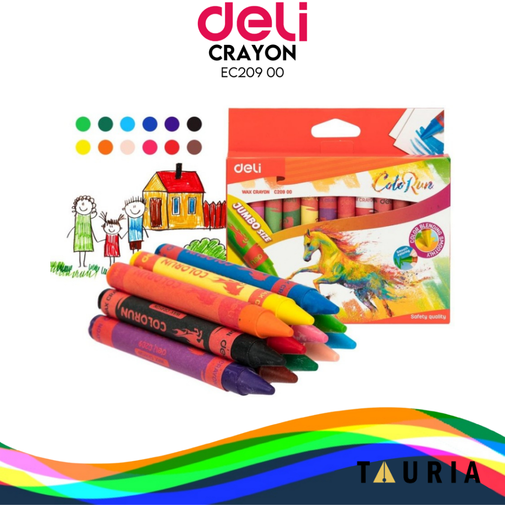 

Deli Crayon Lilin 12 Warna Jumbo Label EC20900