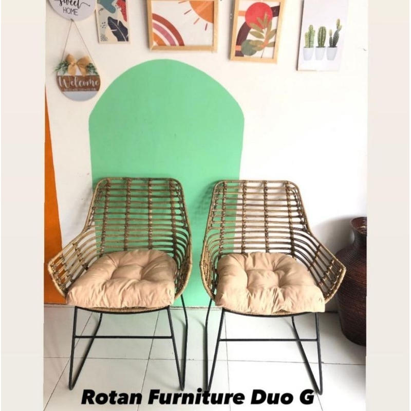 kursi teras besi/kursi teras rotan/kursi rotan/kursi tamu