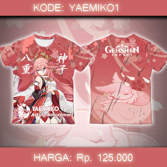 Baju Kaos Fullprint Game Anime Genshin Impact - Yae Miko YaeMiko Inazuma