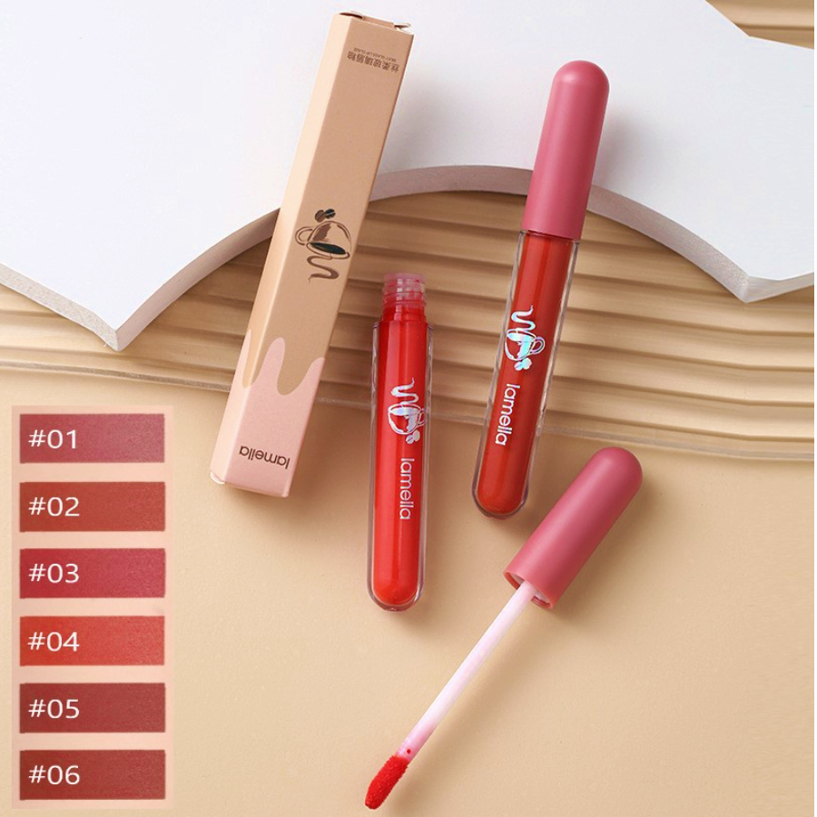 LAMEILA Nude Edition Lip Glaze Lipstik Cair Lip Gloss Pelembab Silky LA108 1041