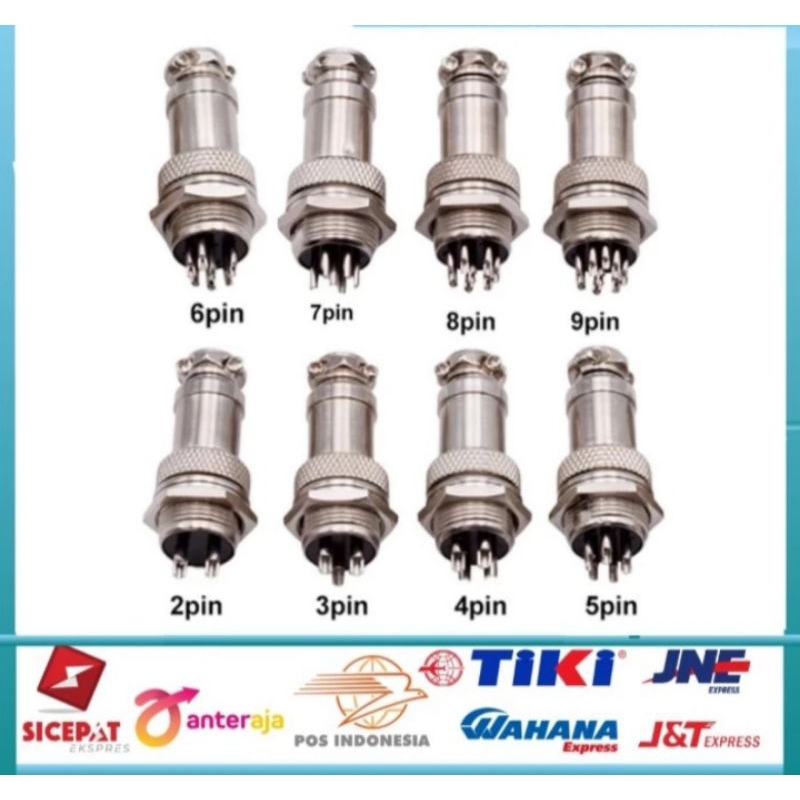 Konektor Connector CB GX16 16mm Satu Set Male Female