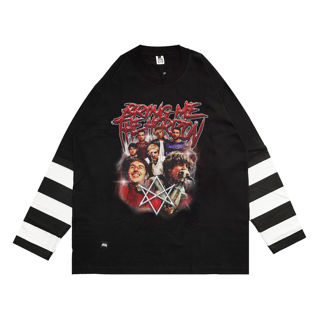 Metamorfosis Clothing - Longsleeve Oversized Tshirt Double Layer BMTH Black Cotton Combed 24s / Stre