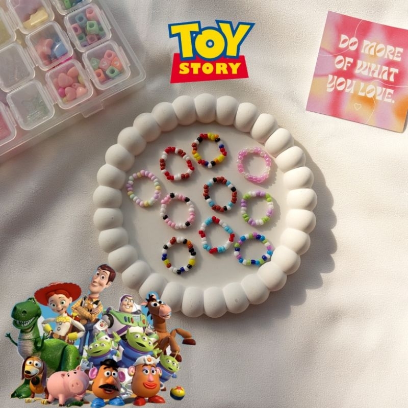 [MIN PEMBELIAN 10RB BISA MIX PRODUK LAIN] toy story beads rings | cincin manik toy story woody buzz 