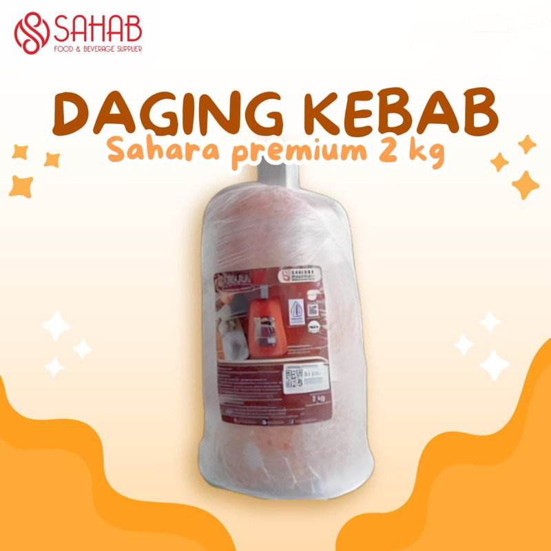 

Daging kebab Sahara Premium 2kg/ Daging isian kebab/ Sahara premium tiang 2kg